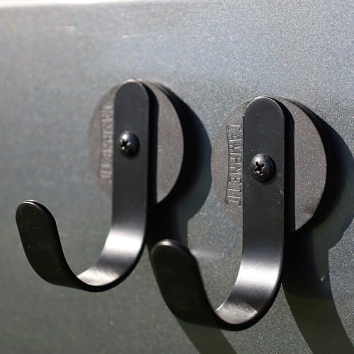 Campnetic magnetische Haken im 2er Set klein - Magnethaken für Kastenwagen, Vanlife, Camping - gummierte Magnet Haken - Camper Zubehör - Offroad Zubehör - Camping Gadget inkl. Aufbewahrungsbeutel