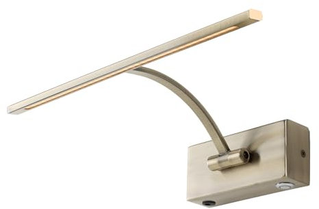 Alpinaluz Applique LED ricaricabile per quadri, specchi e mobili, 4 W, 34 cm, luce calda regolabile 2700 K, batteria al litio con 6 ore di autonomia, finitura bronzo invecchiato