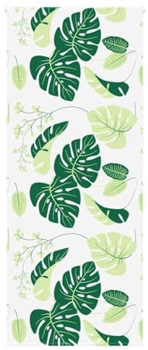 vidaXL Shower Roller Blind 90x240 cm - PEVA Window Covering, Water-, Green Leaf Pattern