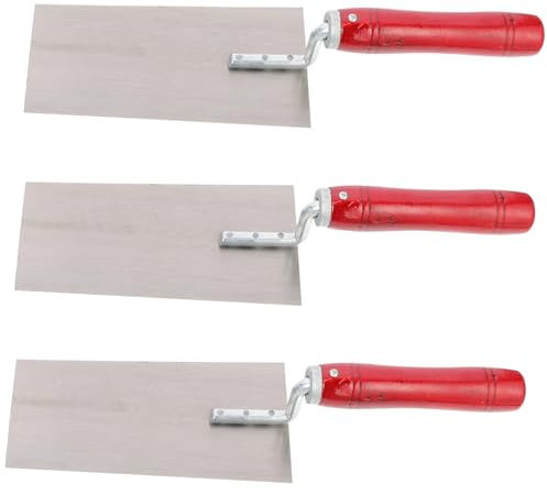 OSALADI 2 Sätze Gips Schaber Spatel Scraper Rakel Verputzen Werkzeug Spatula Ecke Garage Trockenbaukellen Handkelle Beton Wohnung Randkelle Messkelle Zementkelle Mit Griff Holz 3 Stück * 2