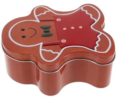 Abaodam Gingerbread Biscuit Candy Tin Christmas Gingerbread Man Cookie Jar Holiday Present Packaging