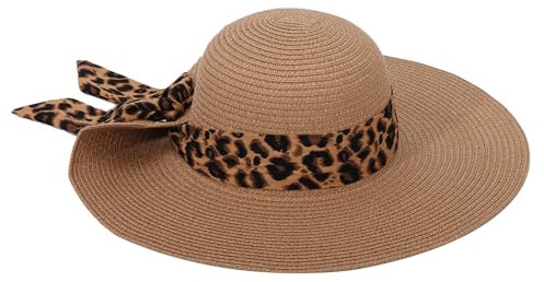 LY4U Chapeaux de Soleil pour Femmes UPF 50, Chapeau de Paille Charmant pour Dames, Chapeau de Plage d’été pour Fille Voyage Pliable