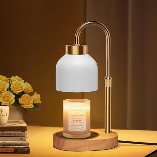 WUEAOA Kerzenwärmer Lampe, Duftlampe mit Timer und Dimmer,Duftlampe Elektrisch Home Decors, weiß