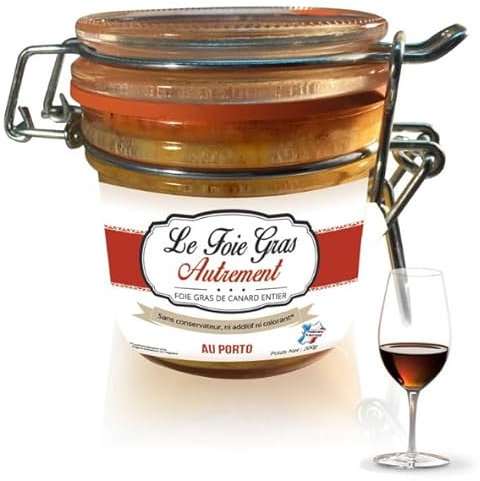 Entenleber Foie Gras mit Aromen – Armagnac, Espelette-Pfeffer, Sauternes, Porto, Champagner, Kakao, Sake – Französische Feinkost – Verschiedene Größen – Relais Gourmet (400g, Porto)