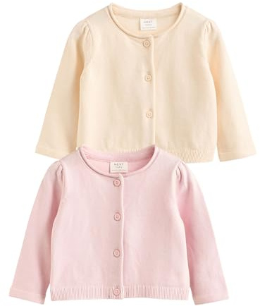 NEXT Baby Mädchen Strickjacken aus 100% Baumwolle, 2er-Pack