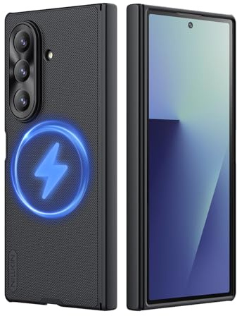 Nillkin Super Frosted Shield Samsung Fold 7 Hülle Magnetic Taktile Berührung,Passgenau, Stoßfeste Schutzhülle für Samsung Galaxy Z Fold 7 5G 2025 - Schwarz