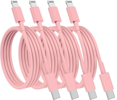 USB C to Lightning Cable Apple MFi Certified (4pack 1M+2M),iPhone Fast Charger Cable USB-C Charging Cord for iPhone 14/13/12/14 Pro Max/12 Mini/11/11PRO/XS/Max/XR/X/8Plus/iPad-Pink
