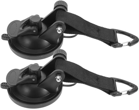 PENIKOKO 2pcs Heavy Duty Suction Cup Anchors with Rotating Hooks for Car Camping Multi-Functional Suction Cup Hooks for Vehicle Home Outdoor Canopy and Tarp Fixing Black TPU