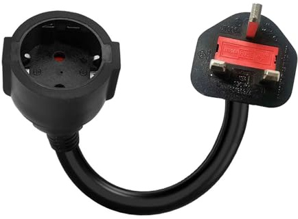 EU-zu-UK-Steckeradapter, UK-Stecker &EU-Steckdose, 2-polig zu 3-polig UK-Reisestromkabel-Steckdosenkonverter Euro-zu-UK Adapter, 0,5 m Kabel, zur Verwendung auf Reisen und Geschäftsreisen