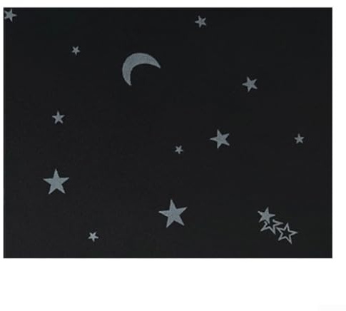Zoegneer Tragbares Verdunkelungsrollo, 200 x 145 cm, zuschneidbar, selbstschneidbar, aus Polyester mit Stern- und Mond-Muster, für Schlafzimmer, Kinderzimmer, Spielzimmer, Innen- und Außenbereich