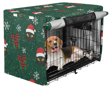 Abdeckungen für Hundekästen Haustiere Zwinger Abdeckung Hundebox Vorhänge Weihnachten Katze Muster