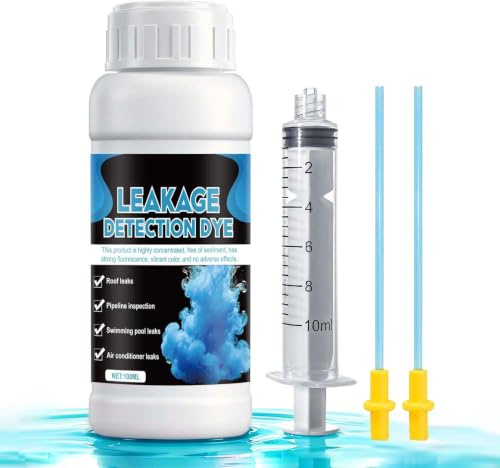 Detector de Fugas de Agua, Detector Fluorescente, Apto para piscinas, 100ml | Colorante Trazador Intenso para Detección de Fugas, Detector Fluorescente, Techos y Aire Acondicionado Coche, Azul