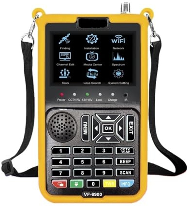 Satellite Finder, VF-6900 Satellite TV Receiver DVB-S2 CCTV AHD&TVI&CVI HD Camera Display Sat Finder H.264 Satellite TV Finder Meter