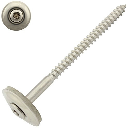100 Stück Spenglerschrauben mit EPDM Dichtscheibe - 20 mm - Innensechsrund TX - 4,5x100 mm DIN7995 Edelstahl A2 V2A - SC-Normteile