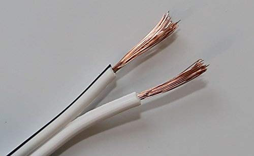 AudioPro Speaker Cable Wire 22 AWG (2 x 29 Strands) Select 25m or 50m Reel Colour White/Clear Transparent HiFi Home Audio Surround Sound etc (25m Reel, White)
