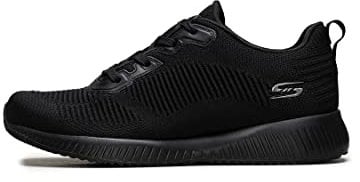 Skechers Bobs Squad Tough Talk, Zapatillas Mujer, Black Engineered Knit Trim, 38.5 EU