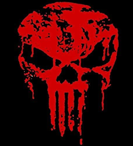 myrockshirt Punisher Blut zerstört 20 cm Aufkleber für Auto,Scheibe, Lack,Wand,Wandtattoo aus Hochleistungsfolie für alle glatten Flächen Autoaufkleber Tuning Decal Sticker
