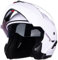 Helm für Motorräder Full-Face Motorcycle Helmet Tragbarer Integralhelme Flip-up Motorradhelm Zertifizierung von ECE (Helles Weiß, XL)