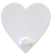 KalaMitica Herz-Design Magnetische Aufhänger, ABS-Harz, Weiß, 5,5x5,1 cm