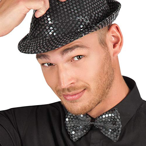 PARTY DISCOUNT Fliege mit Pailletten, schwarz