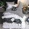 FANSU Housse de Couettes 1 Personnes, Parure de Lit 4 Pièces Microfibre Modèle de Élégant Ensemble de Literie avec 2 Taies d'oreillers et 1 Drap de lit (140x200cm,Coeur - Blanc)