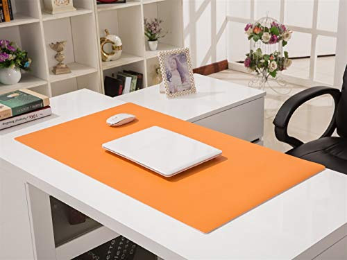 LIVEINU Multifunktional Gaming Mauspad Schreibtischunterlage Abwischbar Ultradünnes Matte Zweiseitig Nutzbar wasserdichte Office Mousepad 80 x 50cm Orange