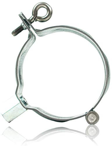 Fallrohrschelle feuerverzinkt 80 mm mit M8/M10 Gewindeanschluss - Schraubrohrschelle verzinkt zur Befestigung von Fallrohren am Gebäude - Rohrschelle für Verzinkte, Zink, Alu & Edelstahl Regenrohre