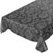 Wachstuchtischdecke abwaschbar Garten Tischdecke Wachstuch Rund Oval Eckig Indoor Outdoor Barock Rankenmuster Dunkelgrau 160x140cm