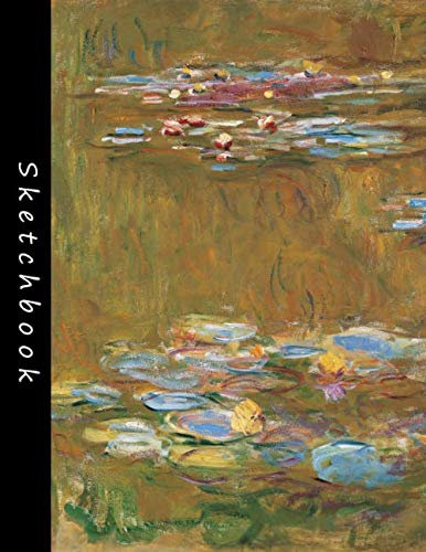 Sketchbook: Oscar Claude Monet Sketching Drawing Art Class School Book 8.5 x 11 with 110 Blank Pages: The Water Lily Pond - Albertina, Vienna