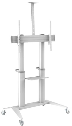 PureMounts DS TV Standfuß PDS-0013C für LCD/LED/Plasma Bildschirme von 178cm - 305cm (70 bis 120) mit 140kg Traglast, max. VESA 1000x600mm, neigbar, höhenverstellbar, weiß, Standfuß bis 140Kg