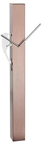 TFA Dostmann Pendolo analogico Picus, 60.3062.51, picchio cromato, moderno orologio da parete dal design moderno, oro rosa, lunghezza 246 x larghezza 75 x altezza 653 mm