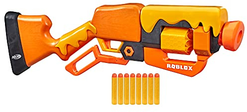 NERF Roblox Adopt Me!: Bees! Lever Action Dart Blaster, Rotating 8-Dart Drum, 8 Elite Darts, Code to Unlock in-Game Virtual Item