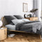 Wolkenfeld Satin Bettwäsche 200x200 Mako-Satin Baumwolle - Anthrazit Grau Bettwäsche-Set - 1x Bettbezug 200 x 200 + 2X Kissenbezug 80x80 - Weiche Mako Satin Bettwäsche