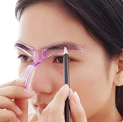 WOO GIRL Pochoir à sourcils pour débutants, réutilisable, pour 3 minutes de maquillage (violet)