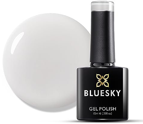 Bluesky Gel Nail Polish 10ml, Milky White - CM01, White Soak-Off Gel Polish For Manicure, Professional, Salon And Home Use, Long Lasting, Chip Resistant, Requires Curing Under UV/LED Lamp
