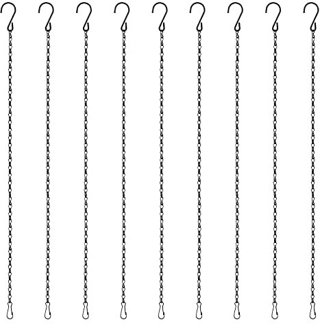 HONGECB Haken Blumentopfkette, Blumenampel Kette zum Aufhängen, Pflanzenhänger Metall, für Garten, Blumentöpfe, Laternen, Vogelkäfig, Billboard, 50 cm/9 Stück