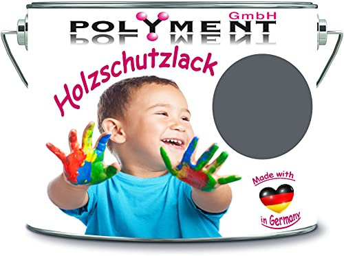 Holzschutzlack Holzlack Holzlasur wetterbeständiger Langzeitschutz Wetterschutzfarbe Holzschutzfarbe RAL 7012 Basaltgrau // Polyment GmbH