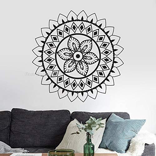 Zdklfm69 WandSticker Wandtattoos Mandala Yoga Studio Vinyl Aufkleber Mandala Decals Yoga Studio Decor Bohemian Schlafzimmer Home Art Mural 101x101cm