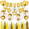 BLOOMWIN JGA Deko Frauen Luftballons Set Gold Junggesellenabschied Dekoration Accessoires Bride To Be Ballon Girlande Folienballons Quasten Konfetti Luftballons