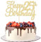 Gyufise 3 Stück Happy 25th Birthday Kuchendekoration Glitzer 25. Geburtstag Kuchenplektrum Cheers to 25 Years Old Twenty Fabulous Cake Decorations for 25th Birthday Theme Party Supplies Gold