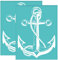 OLYCRAFT 2 STK Selbstklebende Siebdruckschablone Anker Muster Mesh Transfers Wiederverwendbare Schablone Boat Anchor Siebdruckschablone für Malerei auf Holz DIY T Shirt Taschen Stoff - 22x28cm