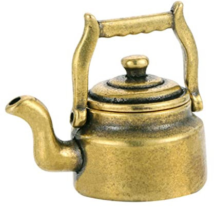 SWOOMEY Brass Teapot Ornaments Miniature teapot Decor Retro teapot Decoration car Accessory Vintage Decor Dollhouse Furniture Ornament Mini Tea Pot Tiny Brass Teapot Tiny Tea Kettle Statue