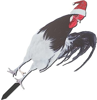 RORPOIR Simulation Huhn Gartenstecker Weihnachtsdeko Wetterfester Acryl Hahn Mit Beidseitigem Druck Für Garten Rasen Hinterhof Niedliche Tierfigur Für Außenbereich