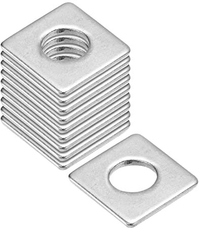 QUARKZMAN 10Stk Quadrat Unterlegscheibe M8x20x20x2mm 304 Edelstahl Quadrat Platte Unterlegscheiben Flach Pad Abstandshalter Dichtung für Hardware Verschluss