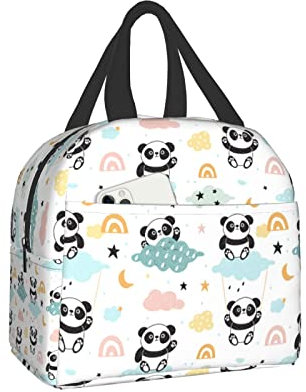 Aesthetic Panda - Lonchera reutilizable con aislamiento, lonchera portátil para el trabajo, picnic, viajes, bolsa de mano