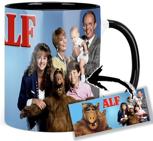 Alf Tasse Innen & Henkel Schwarz Keramikbecher Mug