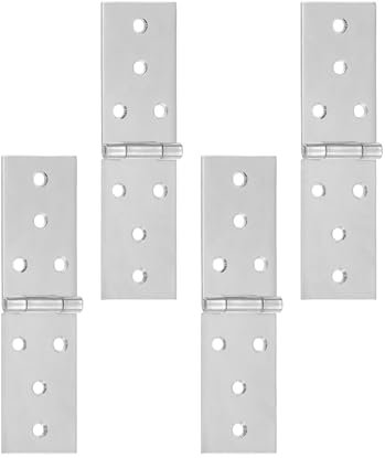 Gedotec Tischband aus Edelstahl V2A | 4 Stück Tisch-Scharnier mit rechteckiger Ausführung | DIN 7957 | mit gehärtetem Stift | Länge: 100 mm | Breite: 32 mm | zum Schrauben | Klappenscharnier