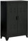 HOMCOM Armoire de Bureau à 3 Niveaux, Meuble de Rangement Bureau métallique avec 2 Portes et étagères réglables, Armoire à dossiers pour Le Bureau à Domicile, Le Garage, Noir