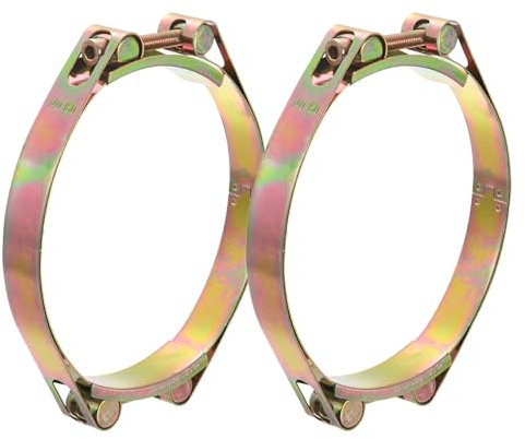 sourcing map 2Pcs T-Bolt Hose Clamps, 140-150mm/5.51-5.91 ID Range, Carbon Steel Radiator Hose Clamp Intake Clamp for Truck Exhaust