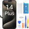 LL TRADER Display für iPhone 14 Plus LCD 6.7 Bildschirm Ersatz FHD Touchscreen 3D Touch Digitizer Rahmen Montage und Reparaturkits (Modelle A2632, A2885, A2886, A2887, A2888)